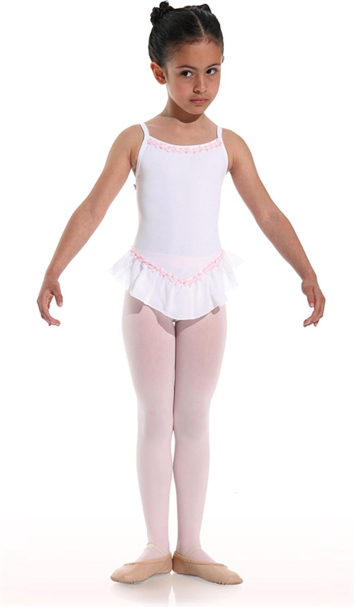 Danceries Balletpakje Juleen Wit Katoen - Maat 110-116