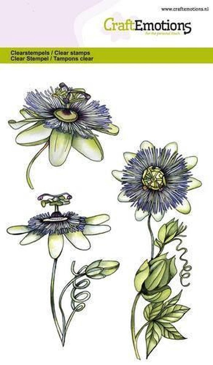 CraftEmotions clearstamps A6 - passie bloem