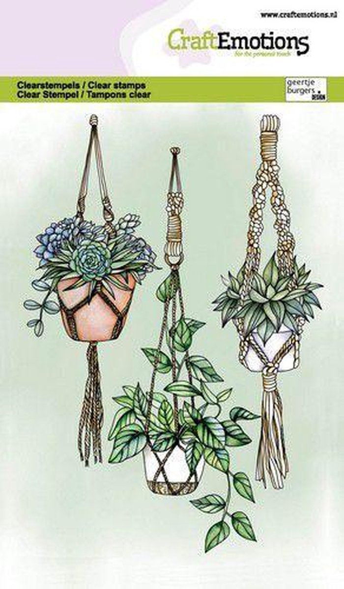 CraftEmotions clearstamps A6 - Macramé hangplanten GB (05-21)