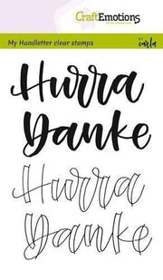 CraftEmotions clearstamps A6 - handletter - Hurra