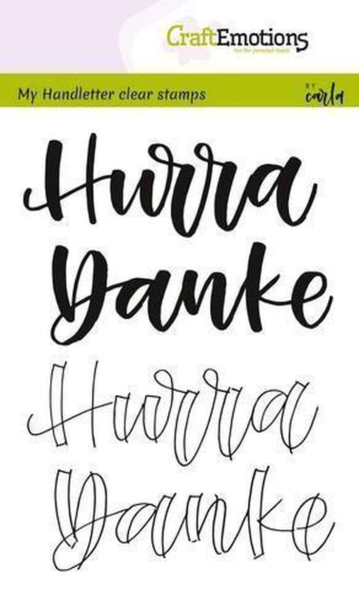 CraftEmotions clearstamps A6 - handletter - Hurra