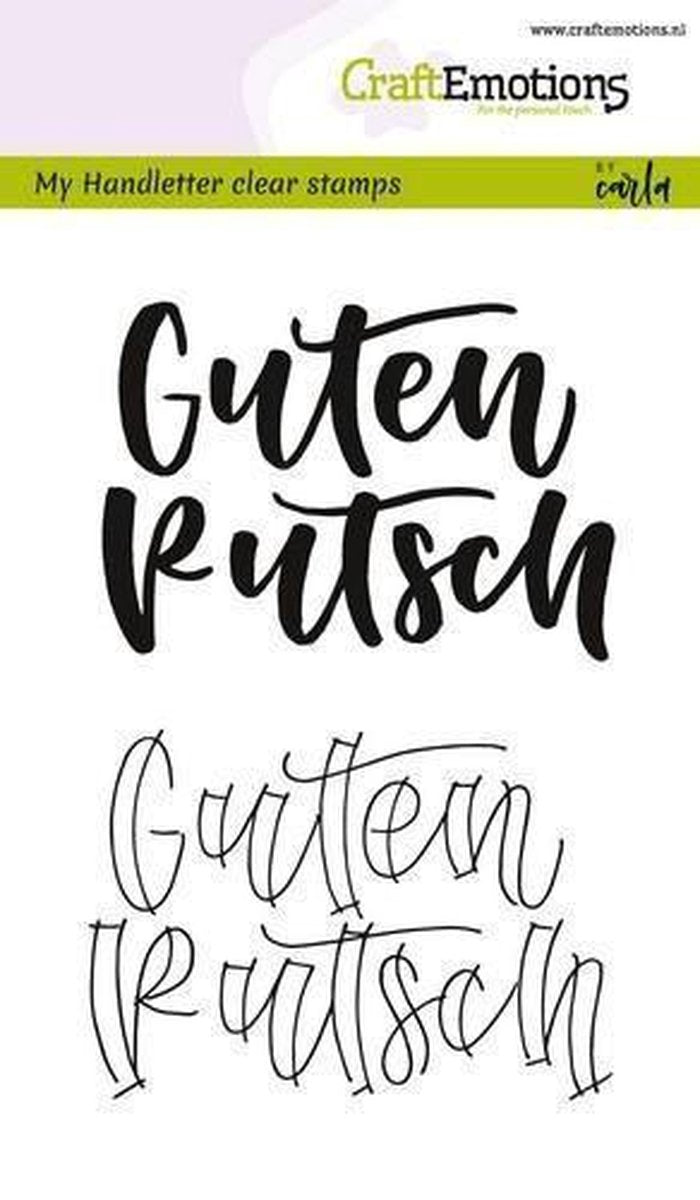 CraftEmotions clearstamps A6 - handletter - Guten Rutsch (DE) Carla Kamphuis