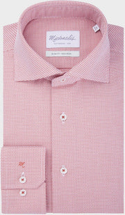 Mooi Michaelis rood dobby shirt-boordmaat: 44