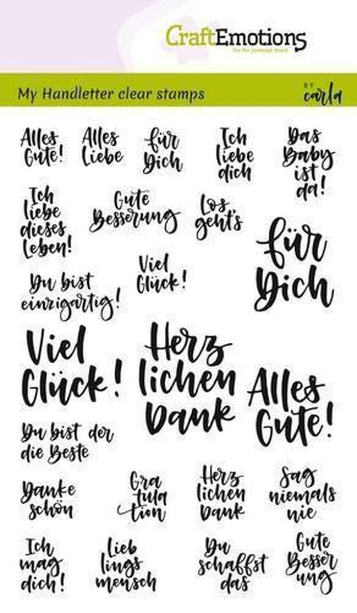 CraftEmotions clearstamps A6 - handletter - Quotes Verschieden (DE) Carla Kamphuis