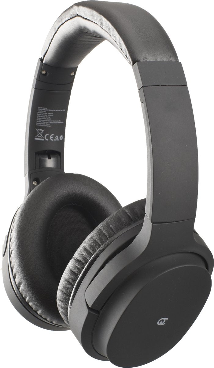 FlinQ Draadloze Koptelefoon met geluidsisolatie - Active Noise Cancelling - Werkt geluid weg - Zwart
