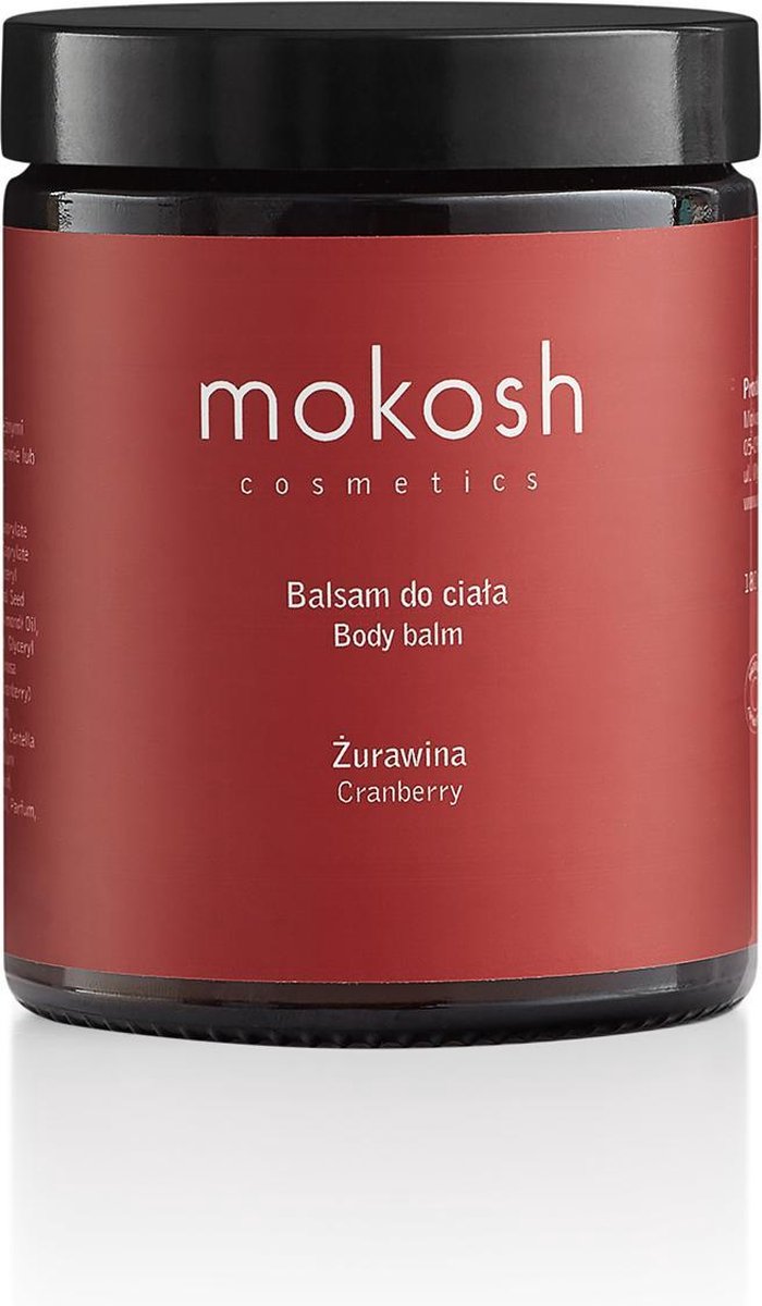 Mokosh | Body Balm Cranberry | Bodycrème | Lichaamscrème | Natuurlijke Bodylotion Cranberry | Vegan verzorgingscrème | Biologische Bodybalm| Veganistisch | Natuurlijke Ingrediënten | Dierproefvrij | 180 ml