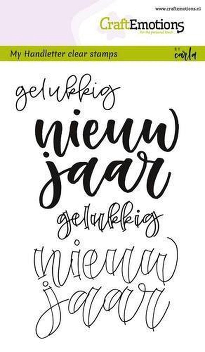 CraftEmotions clearstamps A6 - handletter - nieuw jaar (NL) Carla Kamphuis