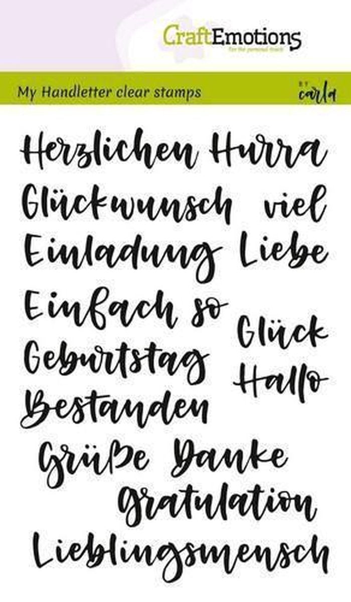 CraftEmotions clearstamps A6 - handletter - Wörter Verschieden (DE) Carla Kamphuis