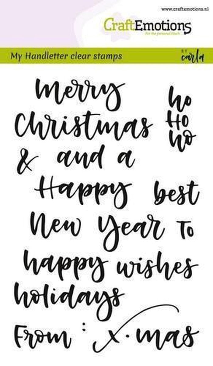 CraftEmotions stempel A6 - handletter - words xmas small Engels