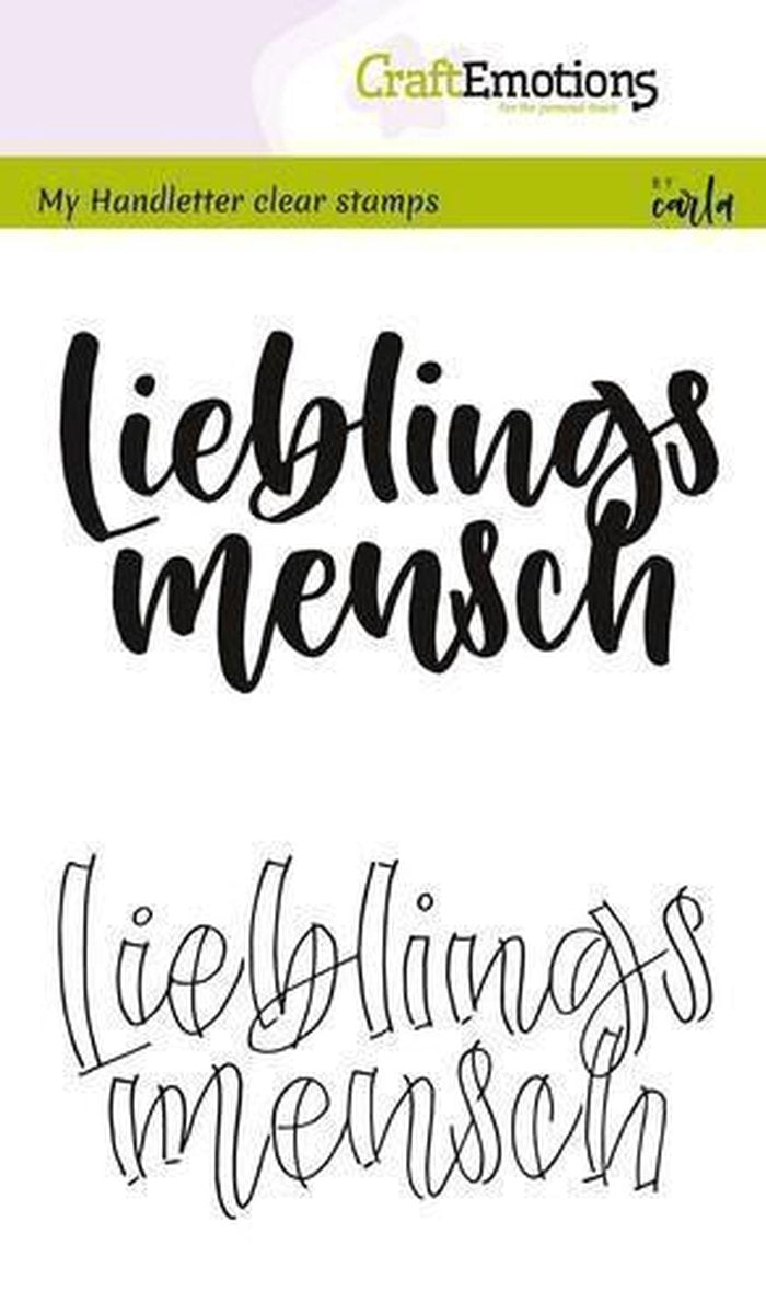 CraftEmotions clearstamps A6 - handletter - Lieblings mensch (DE) Carla Kamphuis