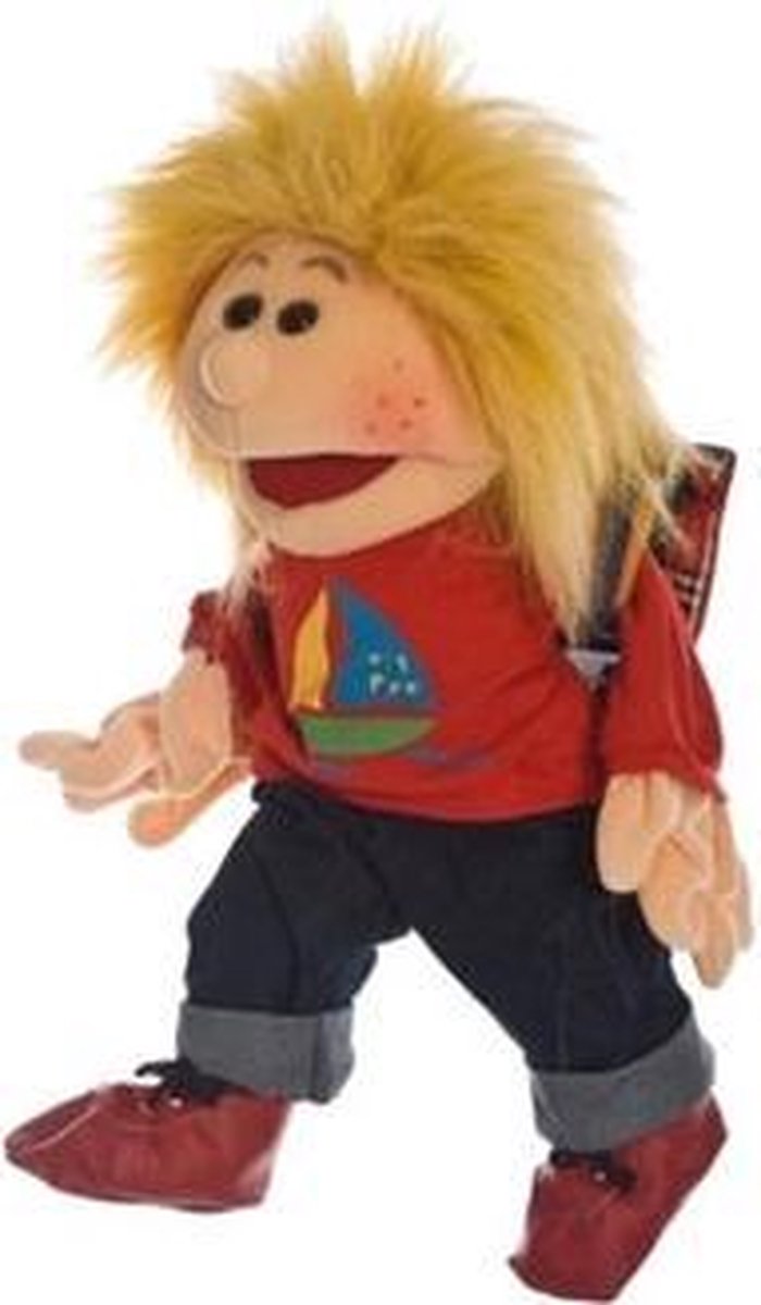 Living Puppets Handpop Kleine Lasse met schooltas - 45 cm