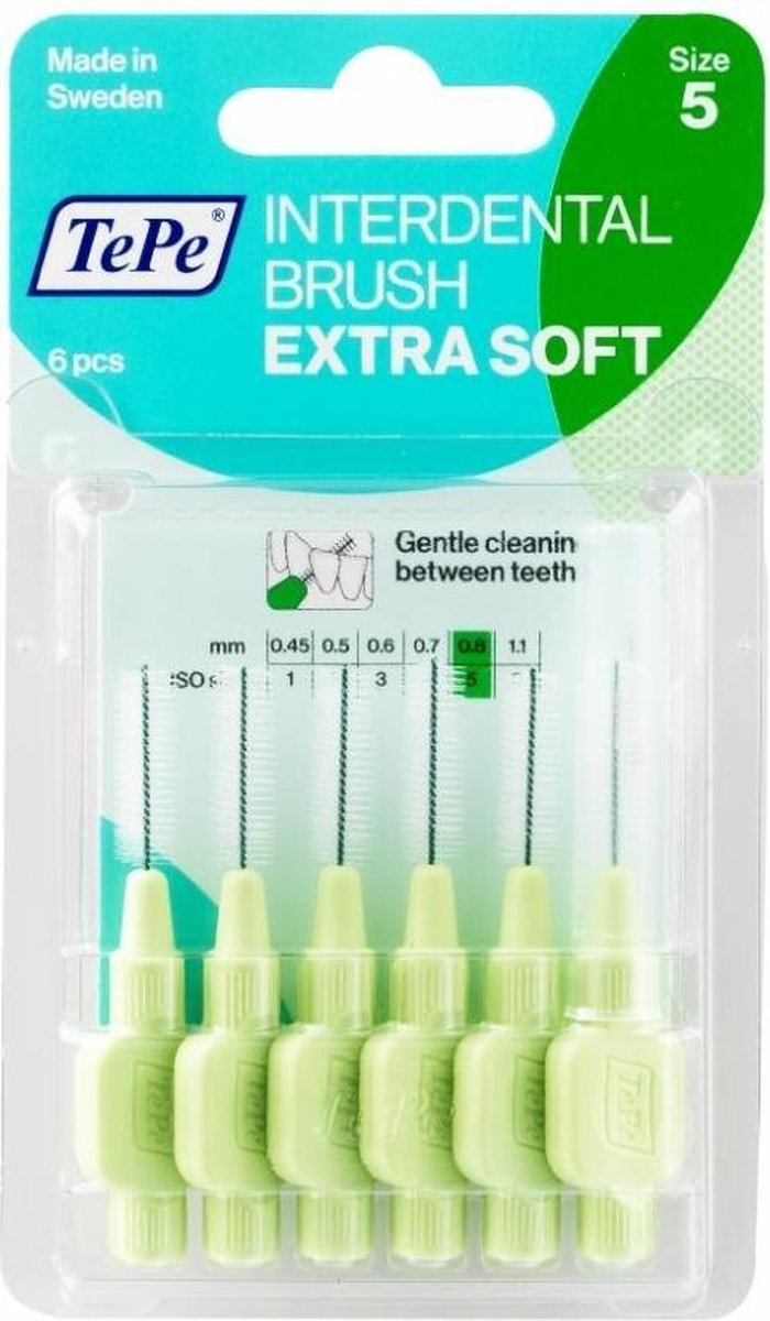 Tepe X Zacht Ragers - Interdentale Borstels 0.8mm Lichtgroen Voordeelverpakking 10 stuks