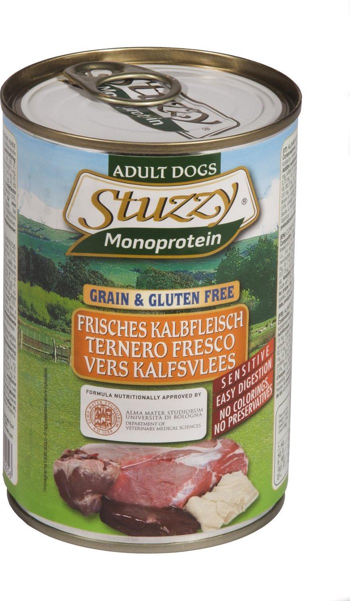Stuzzy Monoproteïn Kalf - Hond - Natvoer - Volledig voer - 6 x 400 gr