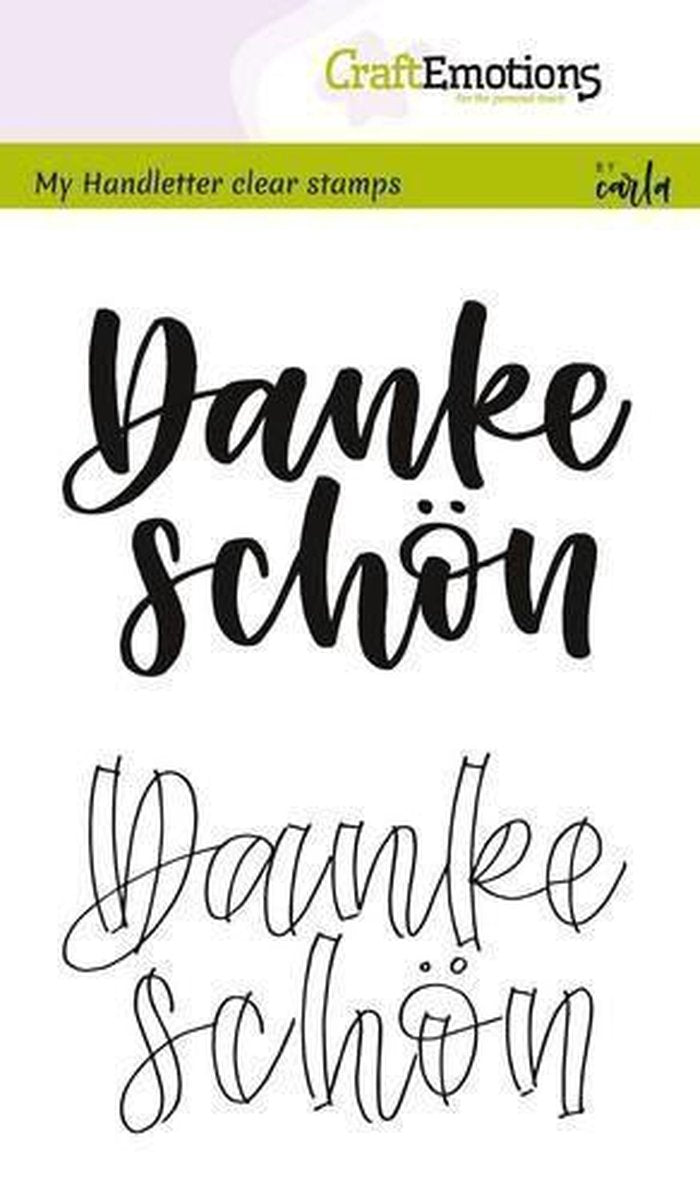 CraftEmotions clearstamps A6 - handletter - Danke schön (DE) Carla Kamphuis