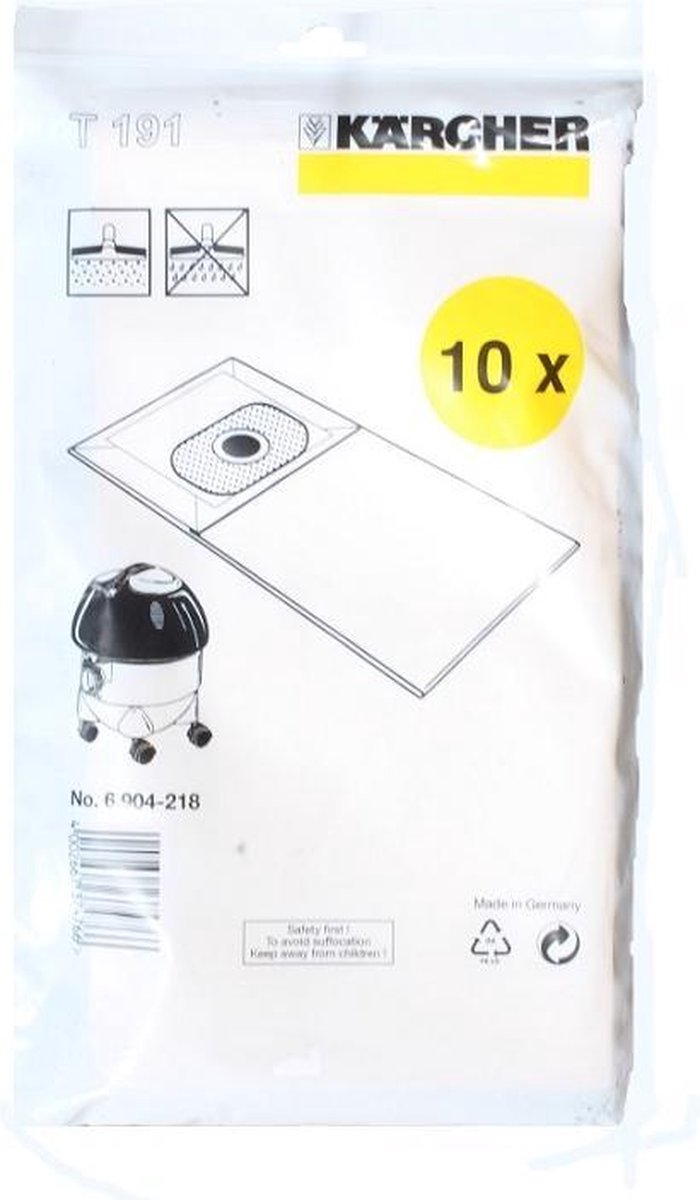 Karcher stofzuigzakken origineel - 10st - stofzakken stofzuigerzakken voor oa. T191