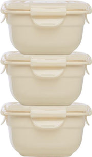 Lock&Lock Vershoudbakjes | Snackdoosjes | Snackbox - Set van 3 stuks - Stapelbaar - 260 ml - Beige