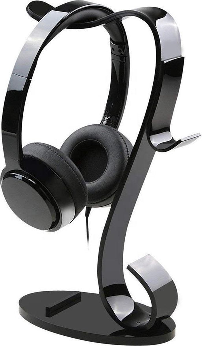 SunFire - 3 in 1 Headset stand met Telefoonhouder - Extra verzwaard - Anti slip - Zwart
