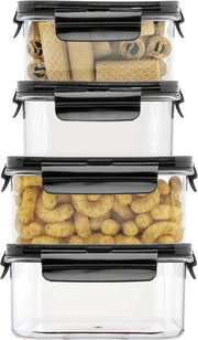 Lock&Lock Modular Vershoudbakjes | Bewaardozen voedsel – Set van 4 stuks – 600 ml + 1 liter – Helder Transparant