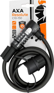 AXA Resolute 10 Kabelslot Code - 150 cm - Zwart