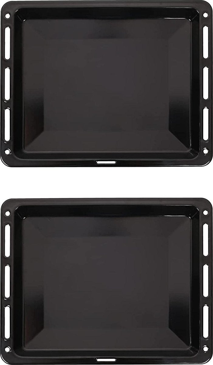 ICQN oven bakplaat set - 2 stuks - 465 x 375 x 30 mm - Geëmailleerd - Geschikt voor Bosch Siemens Neff Constructa ovens