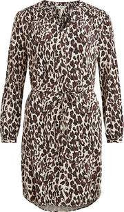 OBJECT OBJBAYA LS V-NECK DRESS AOP SEASONAL Sandshell Dames Jurk - Maat 40