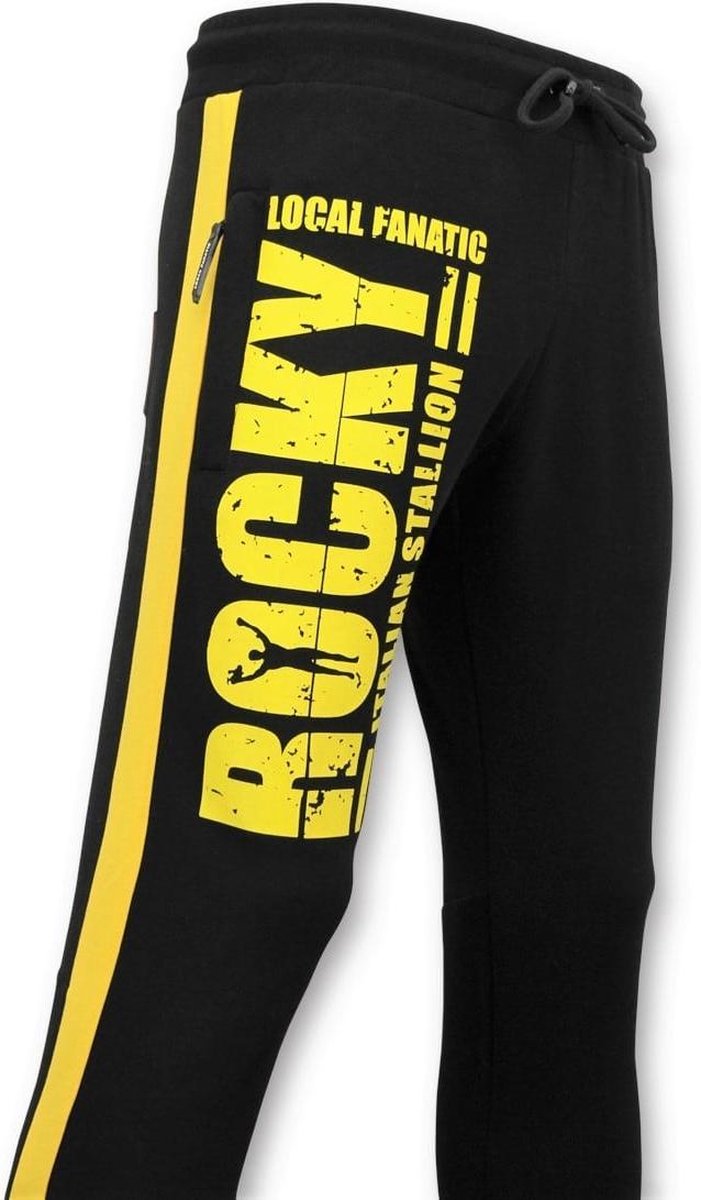 Local Fanatic Exclusieve Mannen Trainingsbroek - Rocky Italian Stallion - Zwart - Maten: XL