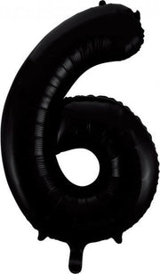Folieballon 6 jaar zwart 86cm