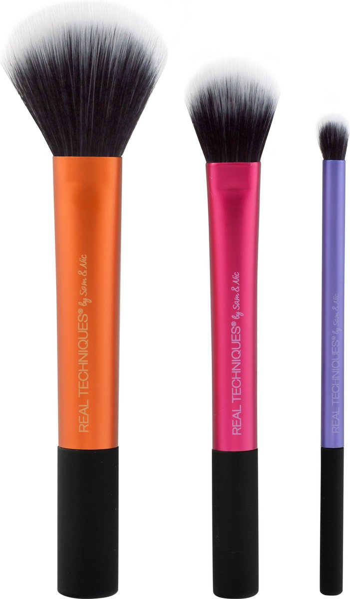 Real Techniques Duo Fiber Collection - 3 delig - Make-up Kwastenset