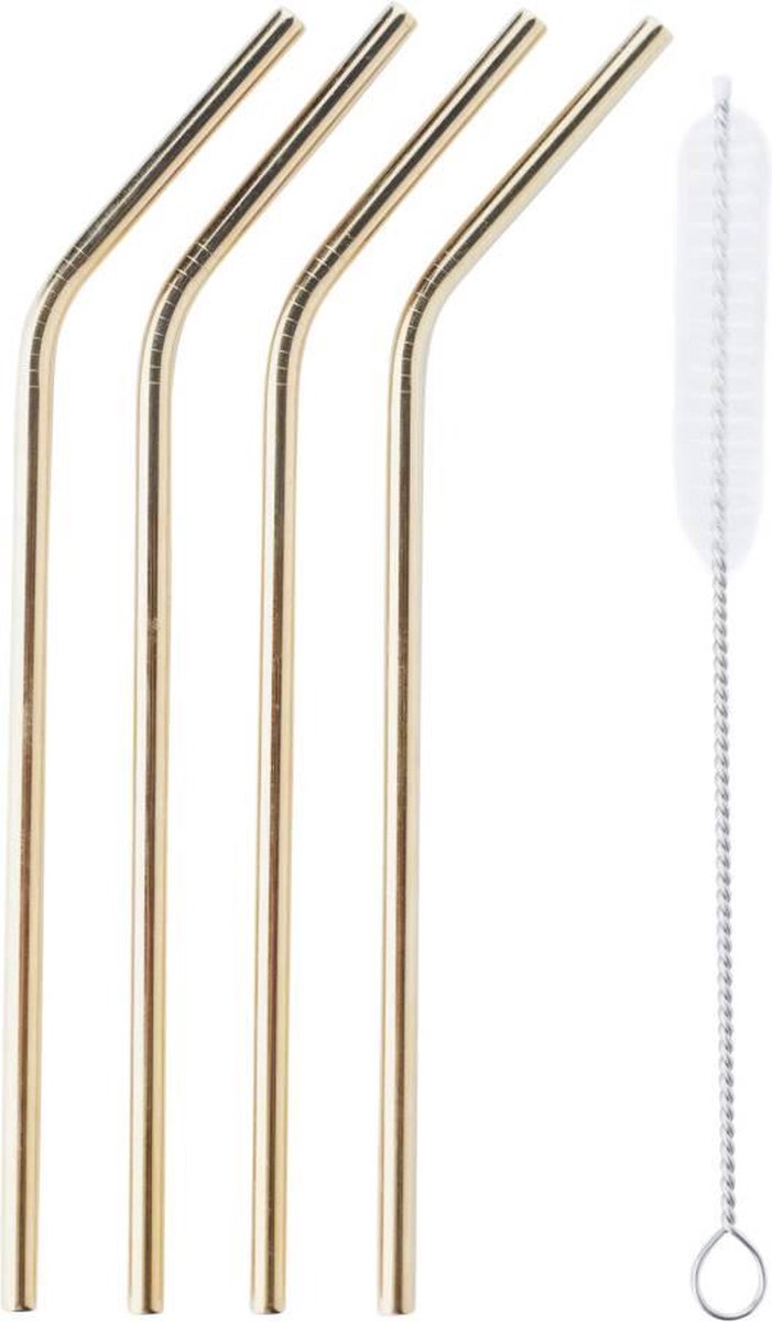 Rietjes Set/4 RVS Goud