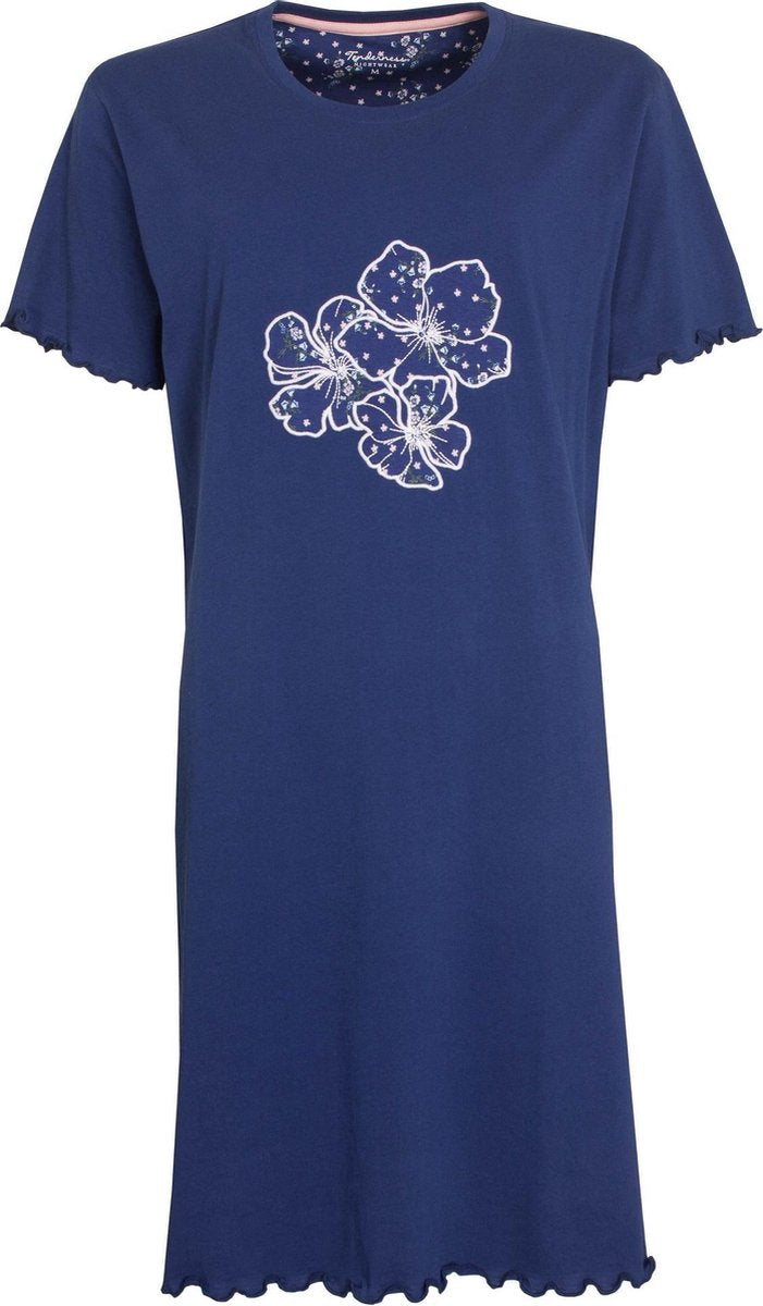 Tenderness Dames nachthemd Blauw TENGD1010A Maten: XXL