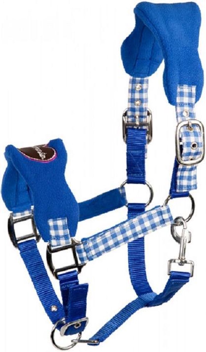 Geruit halster - Maat full - Kleur blauw