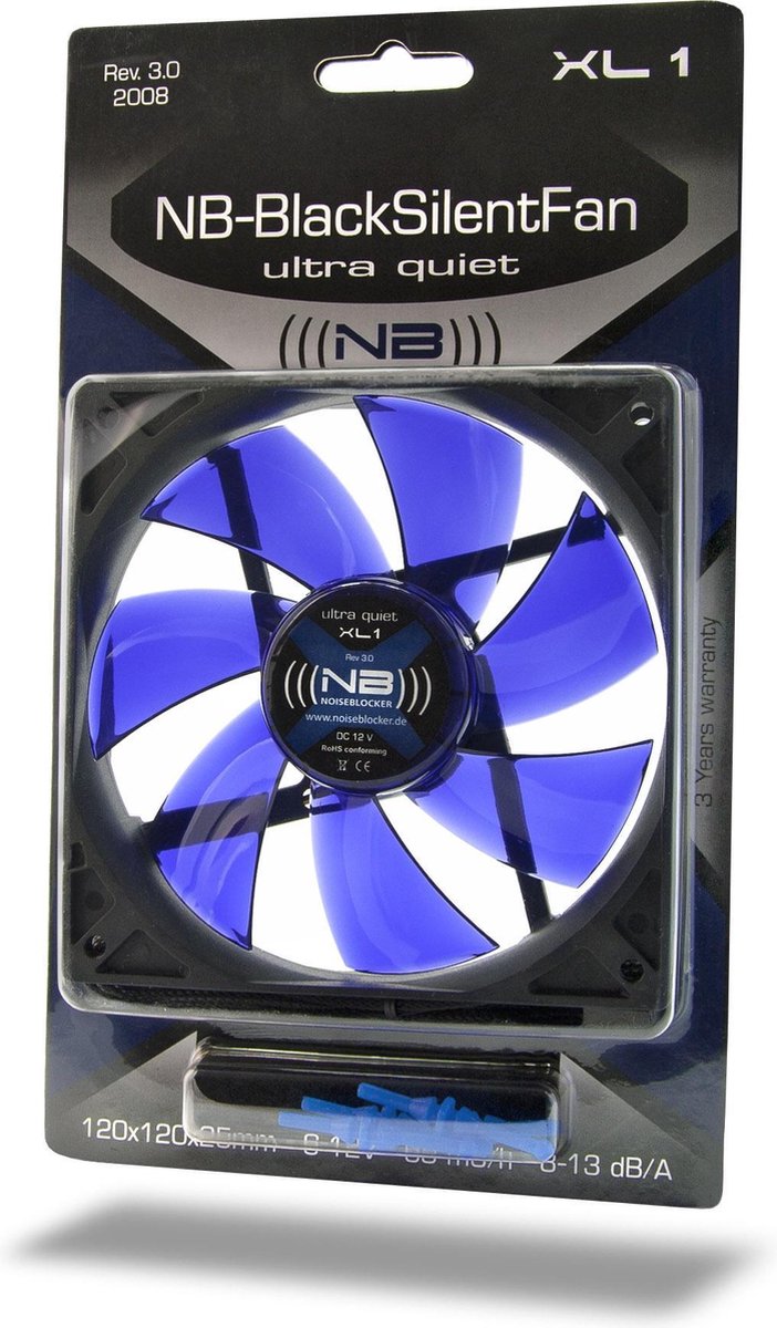 NoiseBlocker BlackSilent XL1 PC-ventilator Zwart