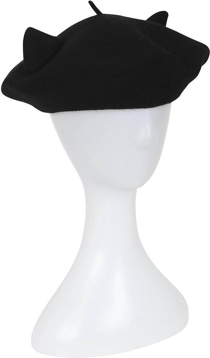 Collectif Cat Lady 60's Baret Zwart