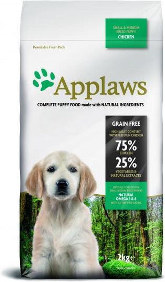 Applaws dog puppy small / medium chicken hondenvoer 2 kg