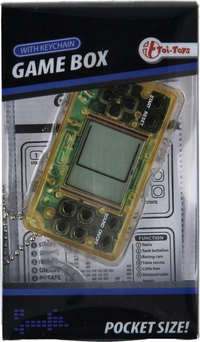 Sleutelhanger Fidget Mini Gamebox Breed Geel