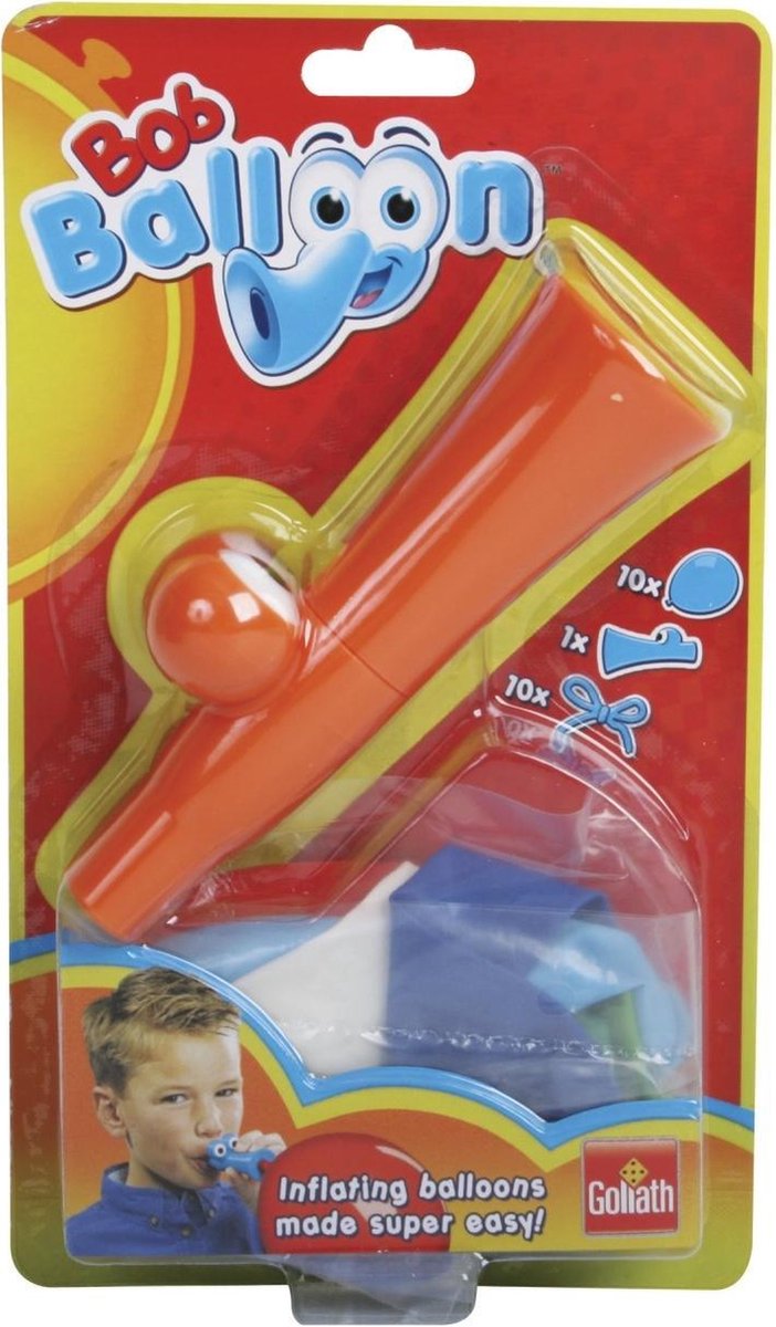 Bob Balloon Pocket ballon mond opblaas pomp oranje + 10 ballonnen