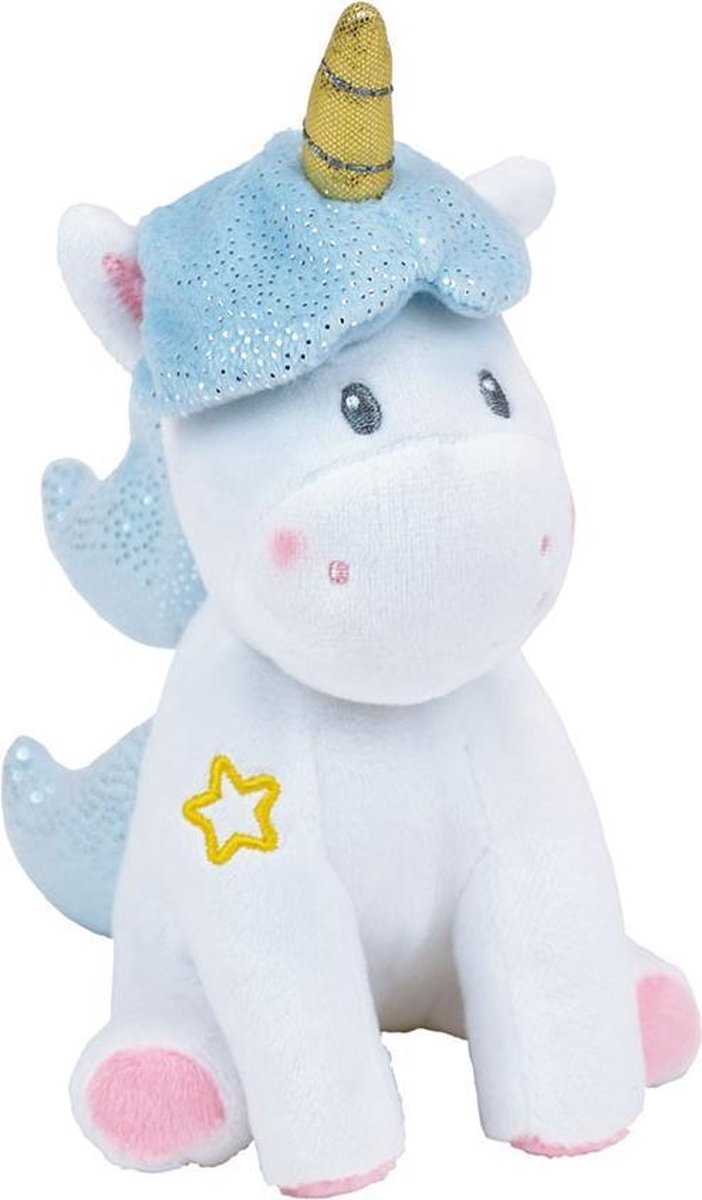 Jemini Eenhoornknuffel Meisjes 18 Cm Pluche Wit/blauw