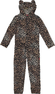 Claesen's Meisjes Onesie velvet Brown Panther maat 128 - 134