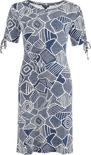 Marel Dress Ss Blue Abstract 308 Blue