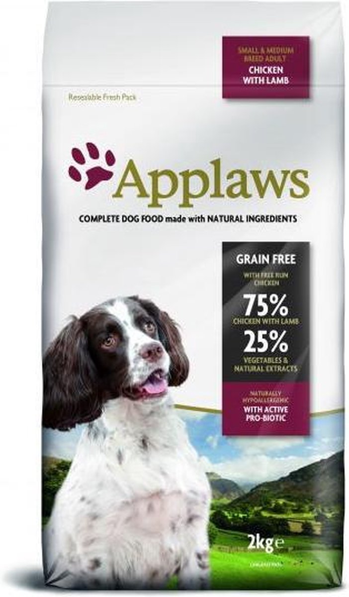 Applaws dog adult small / medium lamb hondenvoer 2 kg