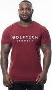 Wolftech Gymwear Sportshirt Heren - Rood / Bordeaux - M - Slim Fit - Sportkleding Heren