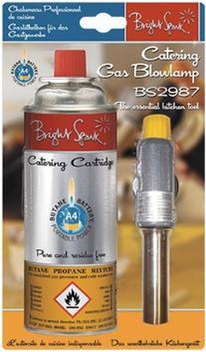 Bright Spark koksbrander / Crème-Brûlée brander inclusief gasbus