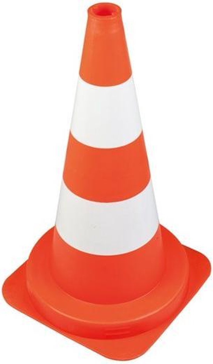 Ivana verkeerskegel - PVC oranje / wit - 75 cm hoog
