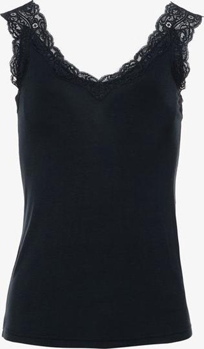 TwoDay dames singlet met kant - Zwart - Maat 3XL