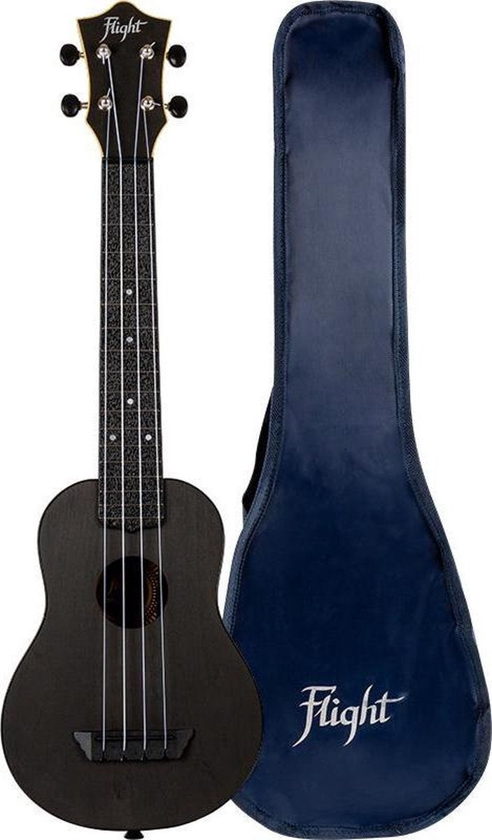 Flight Longneck Sopraan Ukelele - Travel Series - Zwart