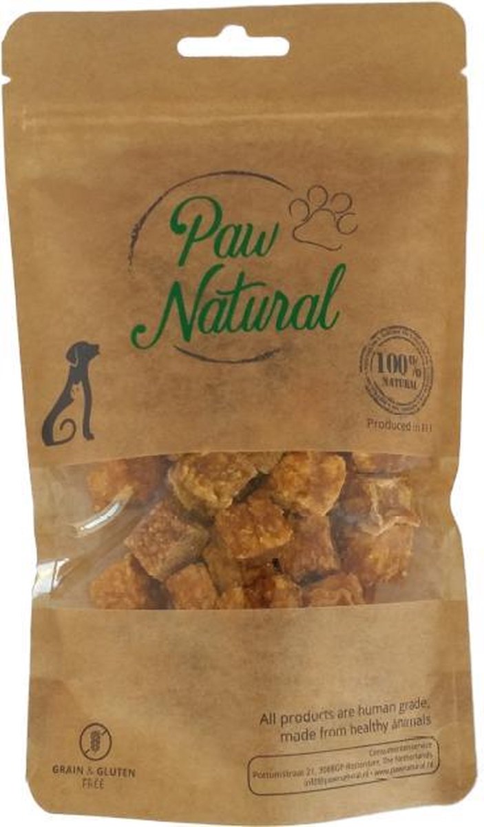 Paw Natural Puur Kalkoenvlees Kubus Snacks voor Honden