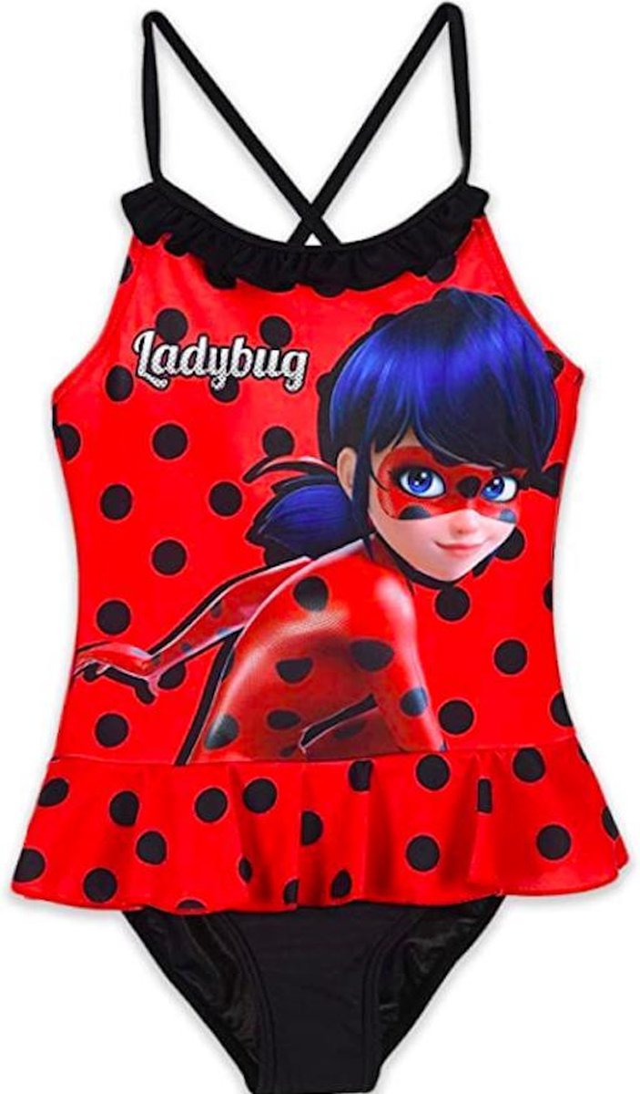 Miraculous Ladybug badpak - rood - maat 104 / 4 jaar