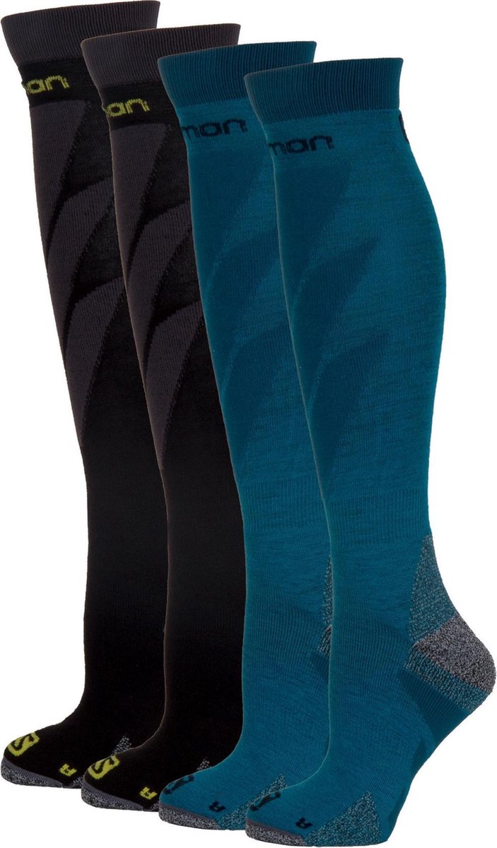 Salomon Access  Wintersportsokken - Maat 45-47 - Mannen - aqua/zwart/grijs