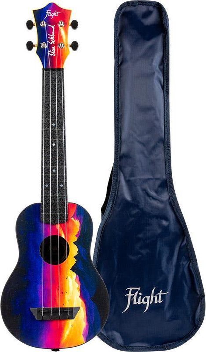 Flight Longneck Sopraan Ukelele - Elise Ecklund Signature Travel Series - Sunset