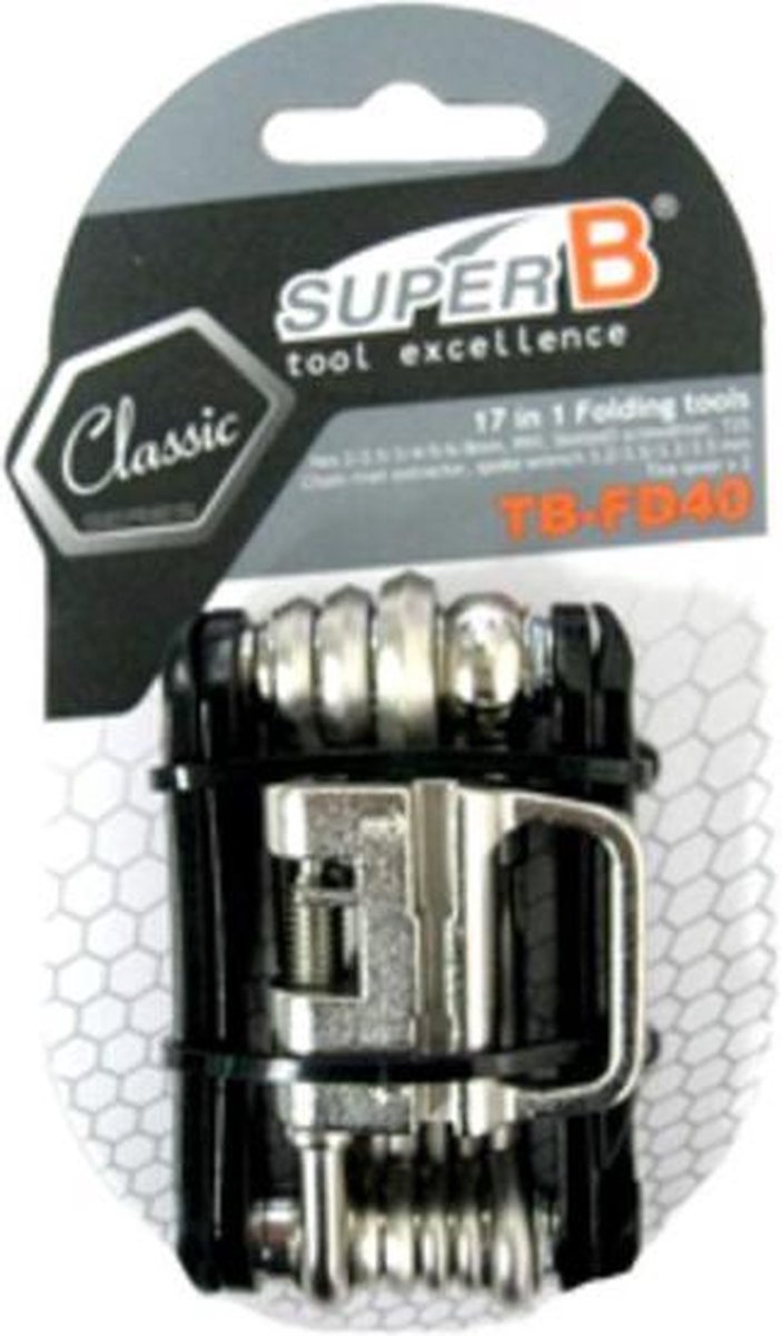 Gereedschap superb multi tool 17 in 1 met torx 25 bandenlichters en k - ZWART